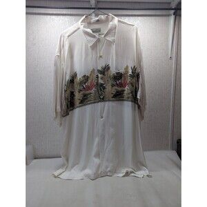 Bamboo Cay Hawaiian Tropical Flower Button-up Shirt Size Extra Large XL